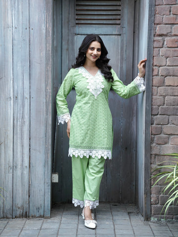 Premium Chikankari Cut Work Co-ord Set Geetha Creation